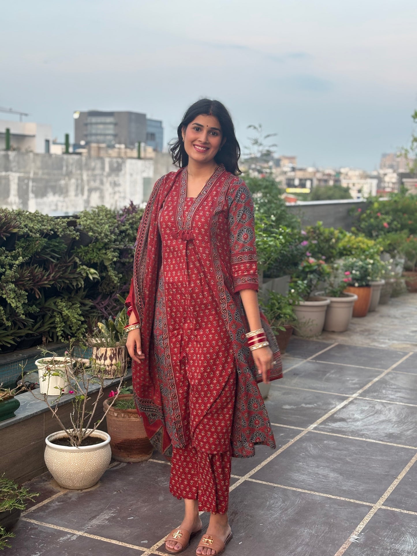 Red Cotton Suit