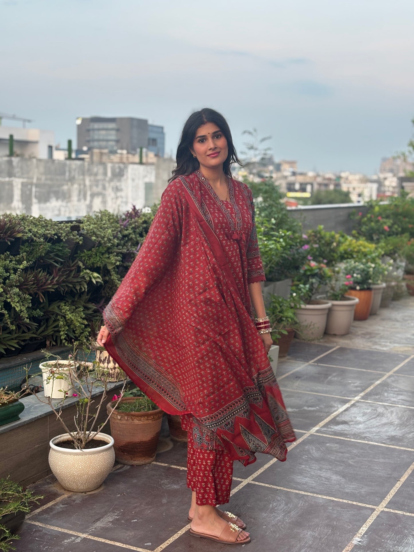 Red Cotton Suit
