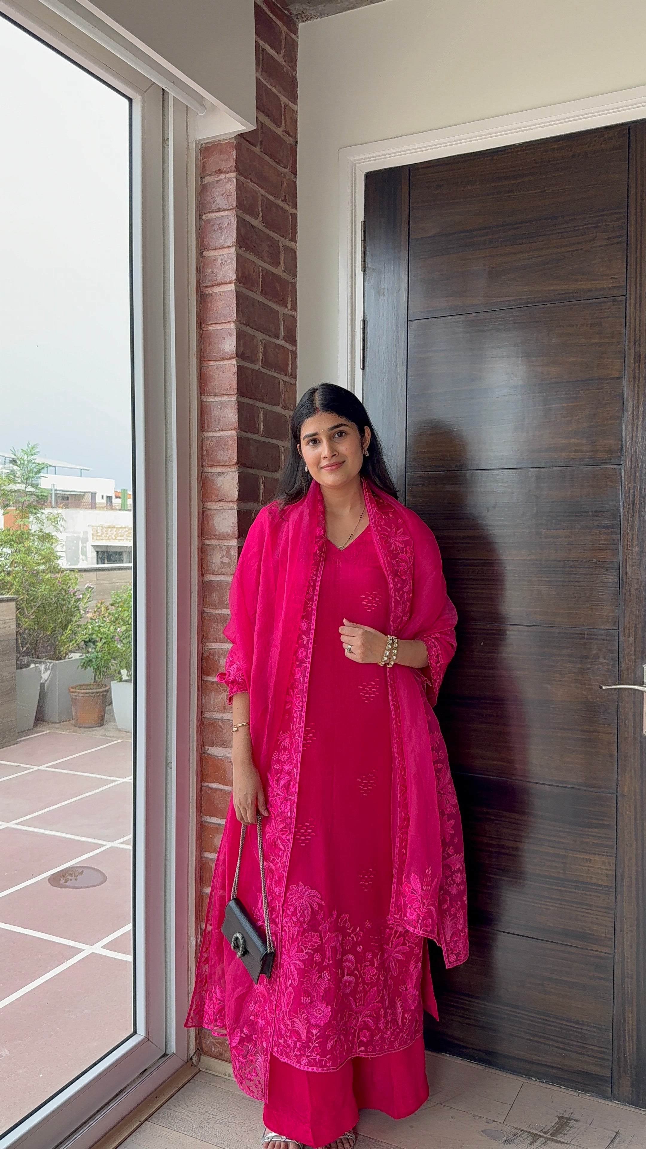 Madhuri Pure Organza Parsi embroidery unstitched