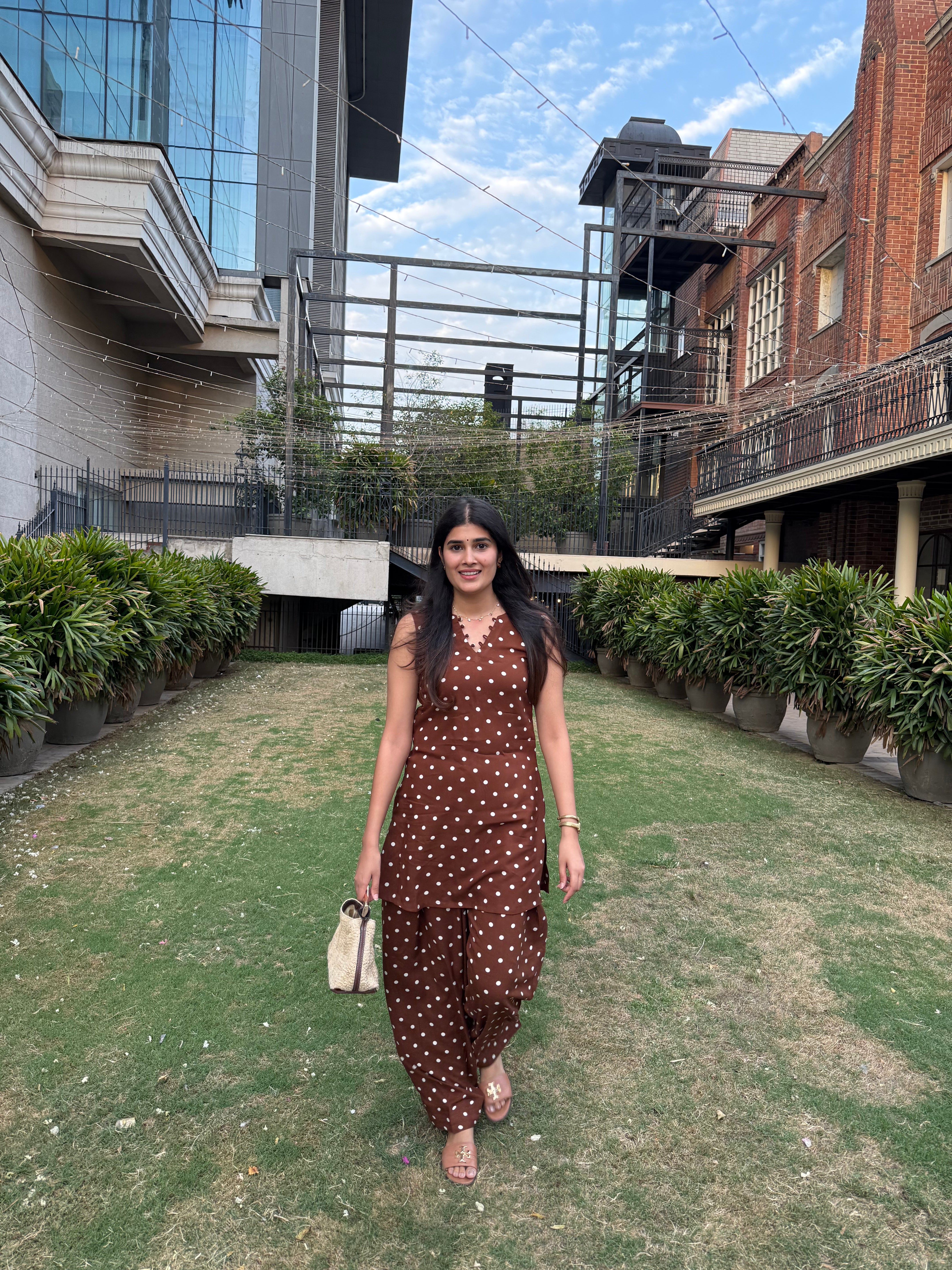 Brown Polka Dot set