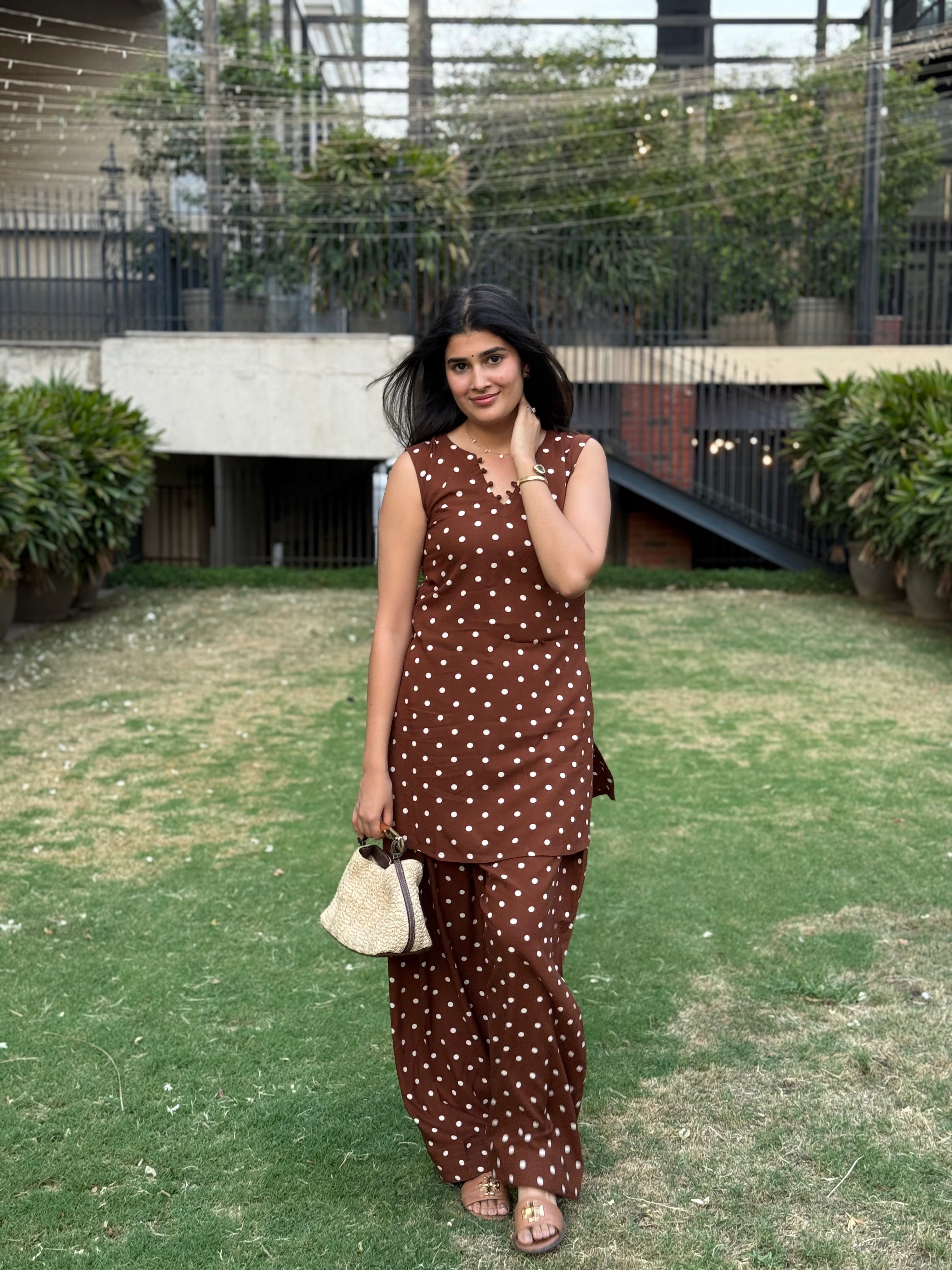Brown Polka Dot set