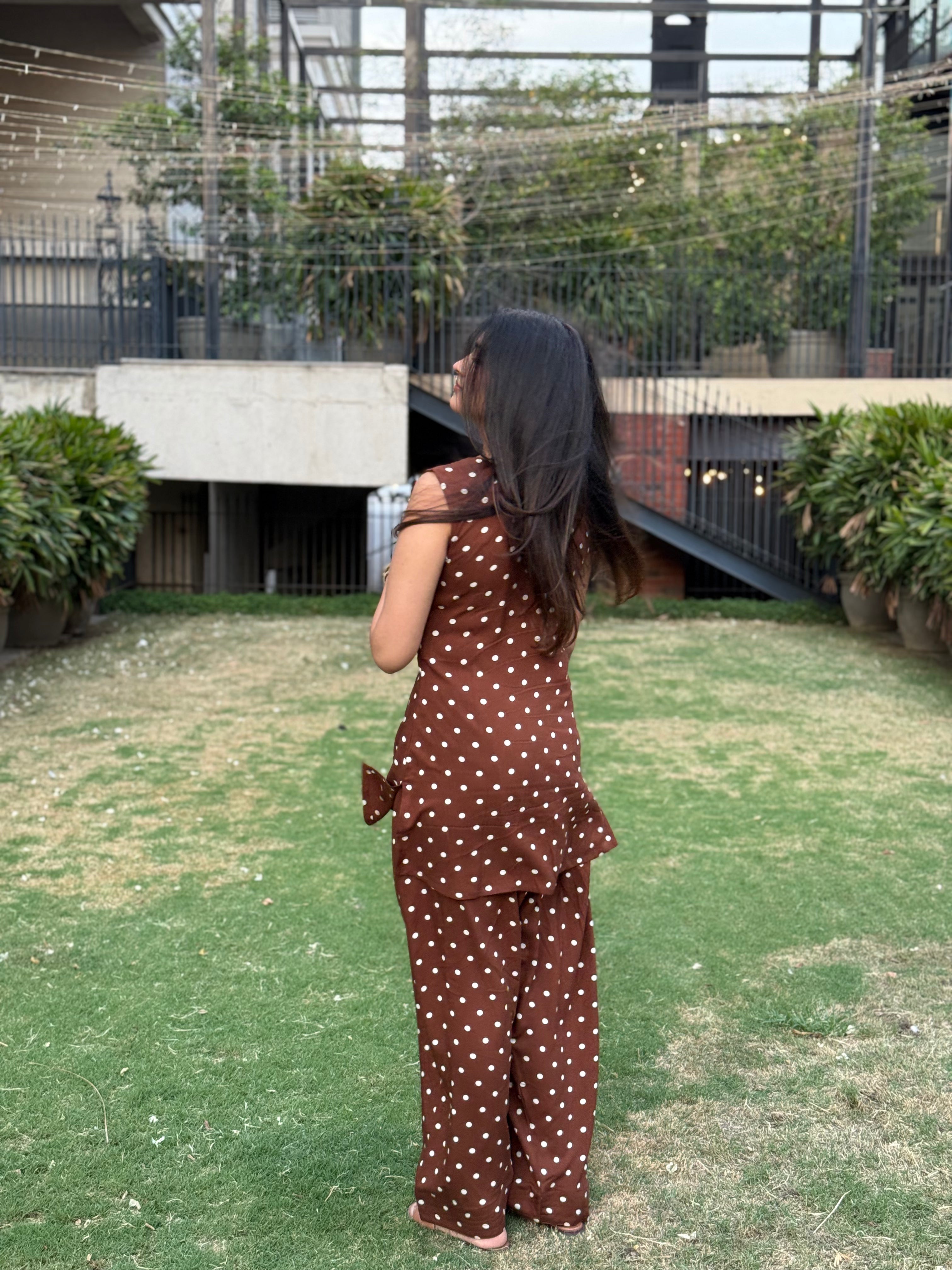 Brown Polka Dot set