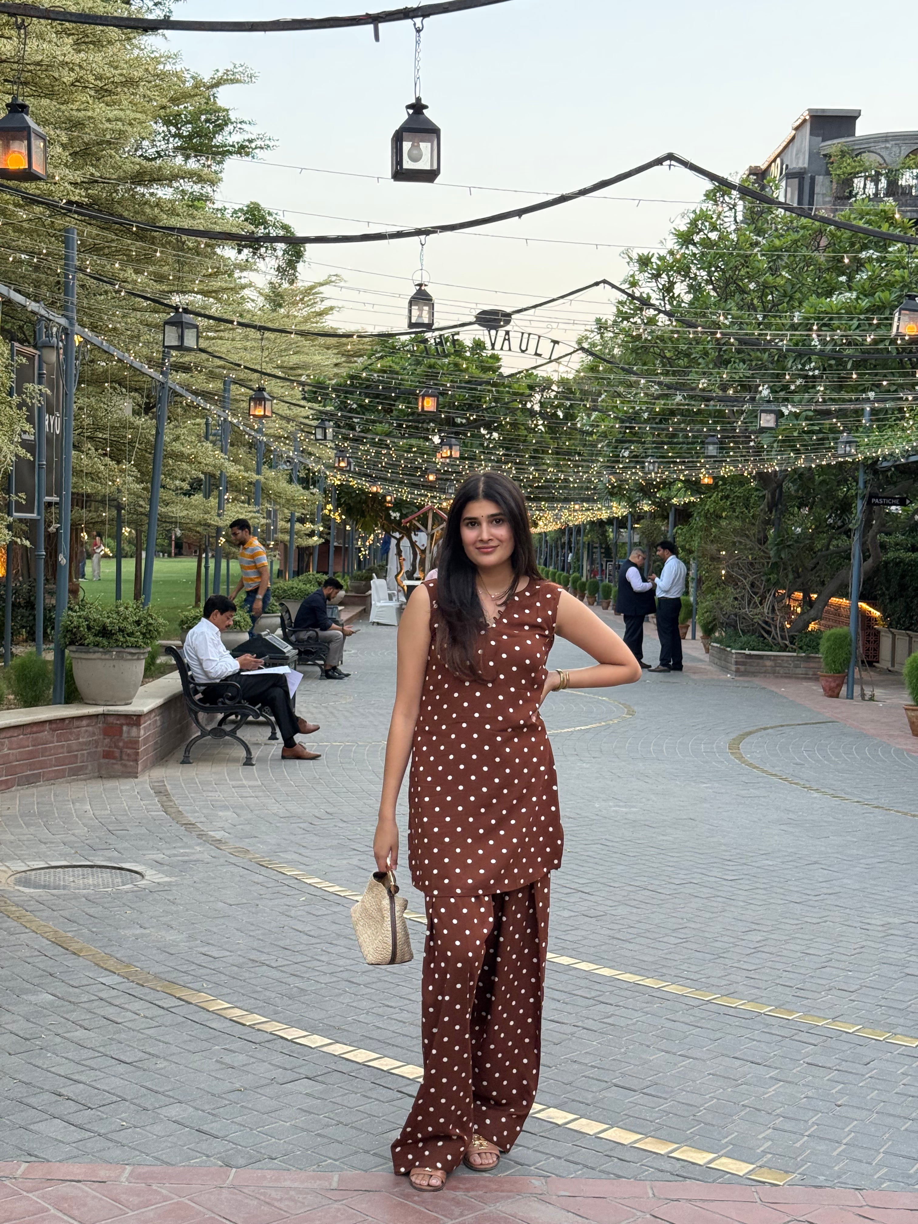 Brown Polka Dot set