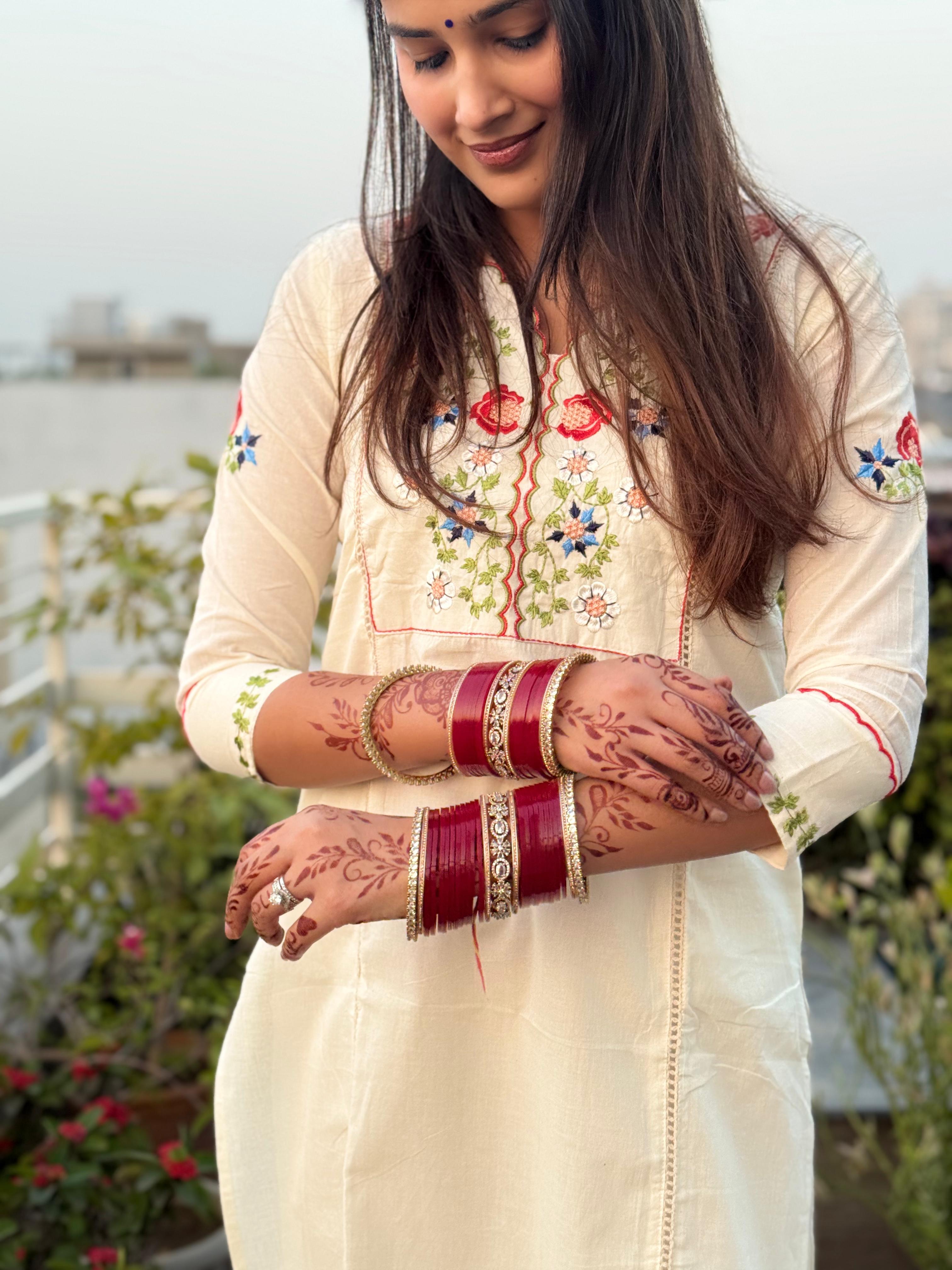 Ivory Blossom Kurta Set